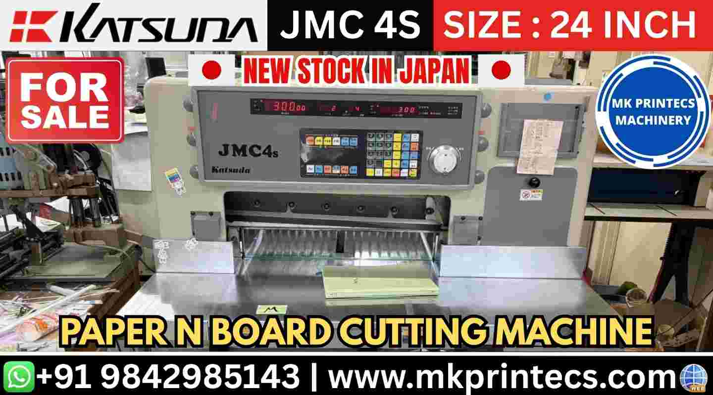 FOR SALE - KATSUDA JMC4S - PAPER N BOARD CUTTING MACHINE | MK PRINTECS MACHINERY | +91 9842985143